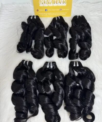 Bouncy Curly Machine Weft Hair Extensions 30 Inch #1B Natural Black