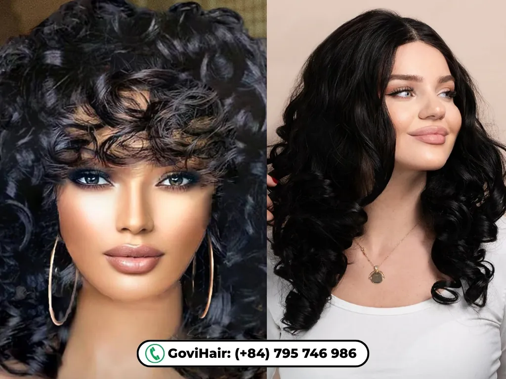 Bouncy Curly Machine Weft Hair Extensions Natural Color are favored for their superior quality