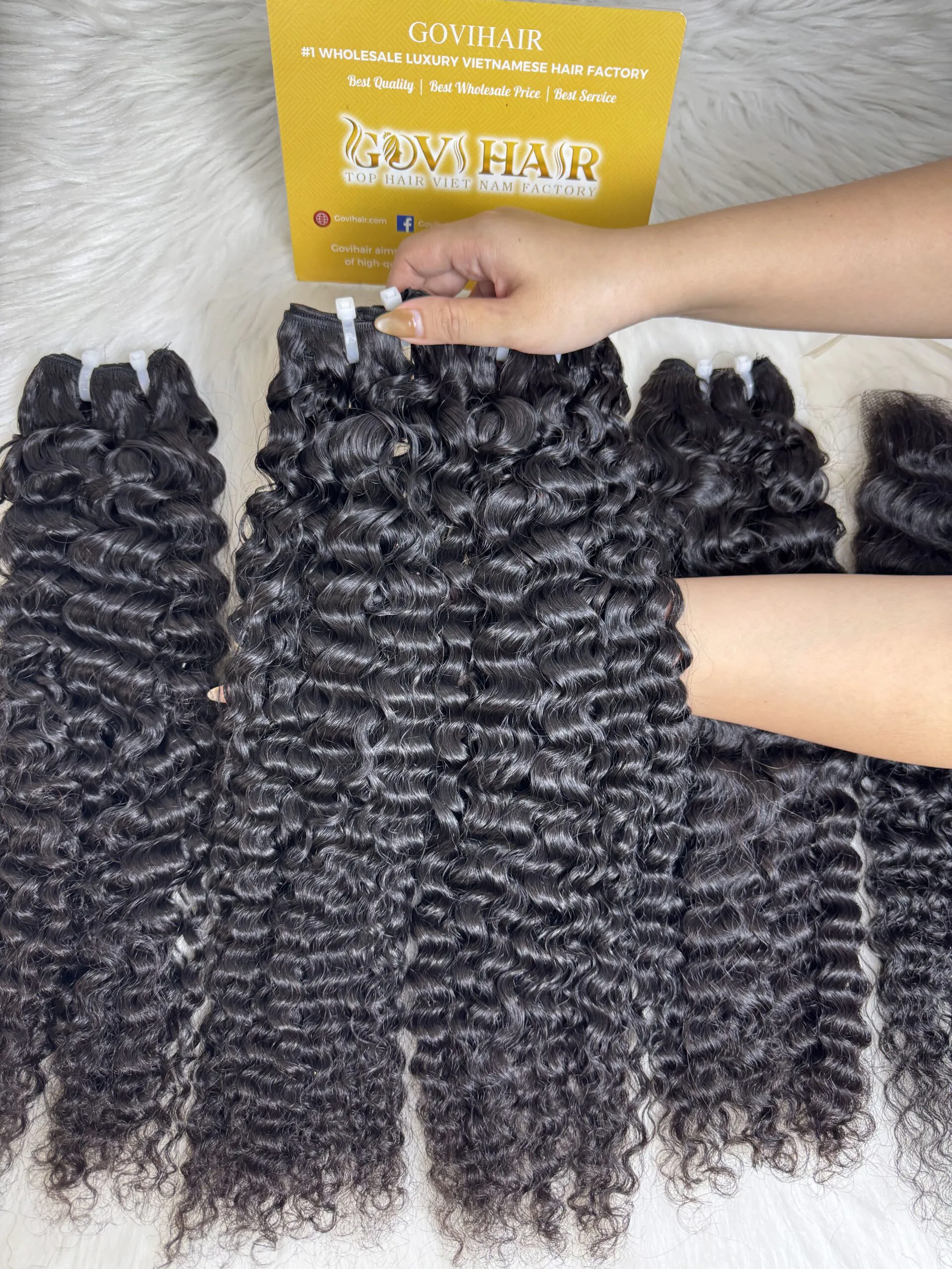 Burmese Curly Machine Weft Hair Extensions 24 Inch #1B Natural Color