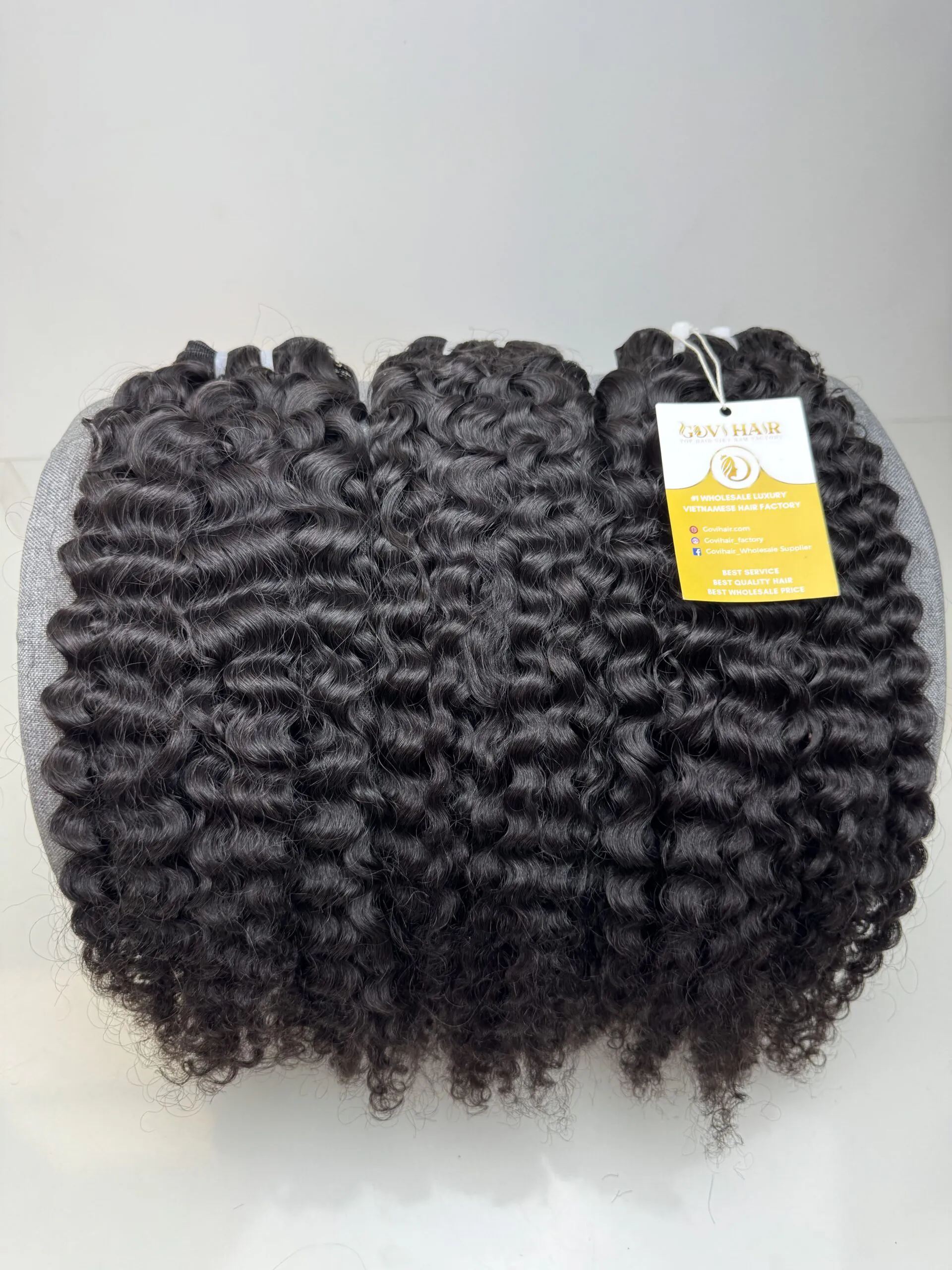 Burmese Curly Machine Weft Hair Extensions 24 Inch #1B Natural