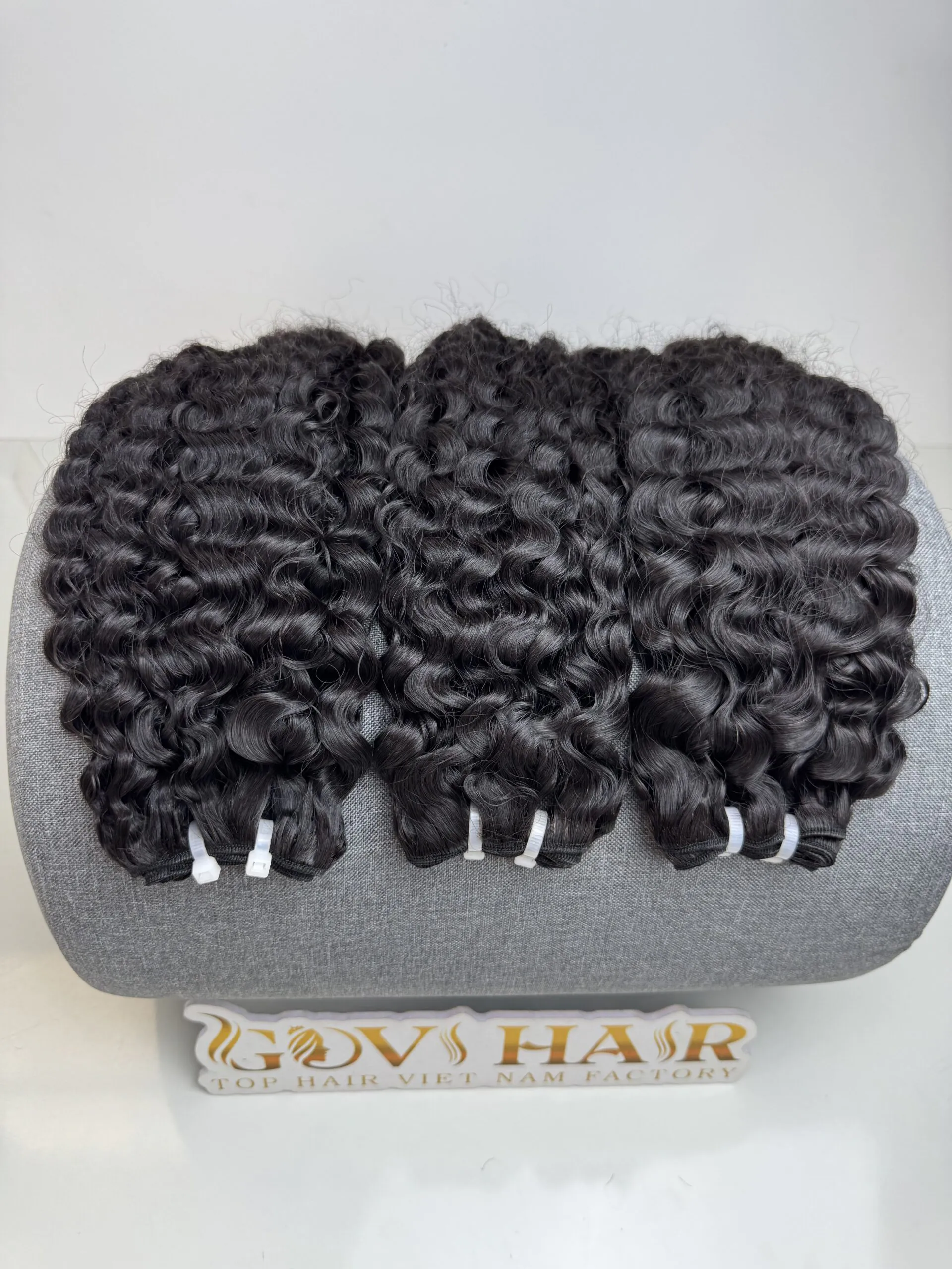 Burmese Curly Machine Weft Hair Extensions 24 Inch #1B