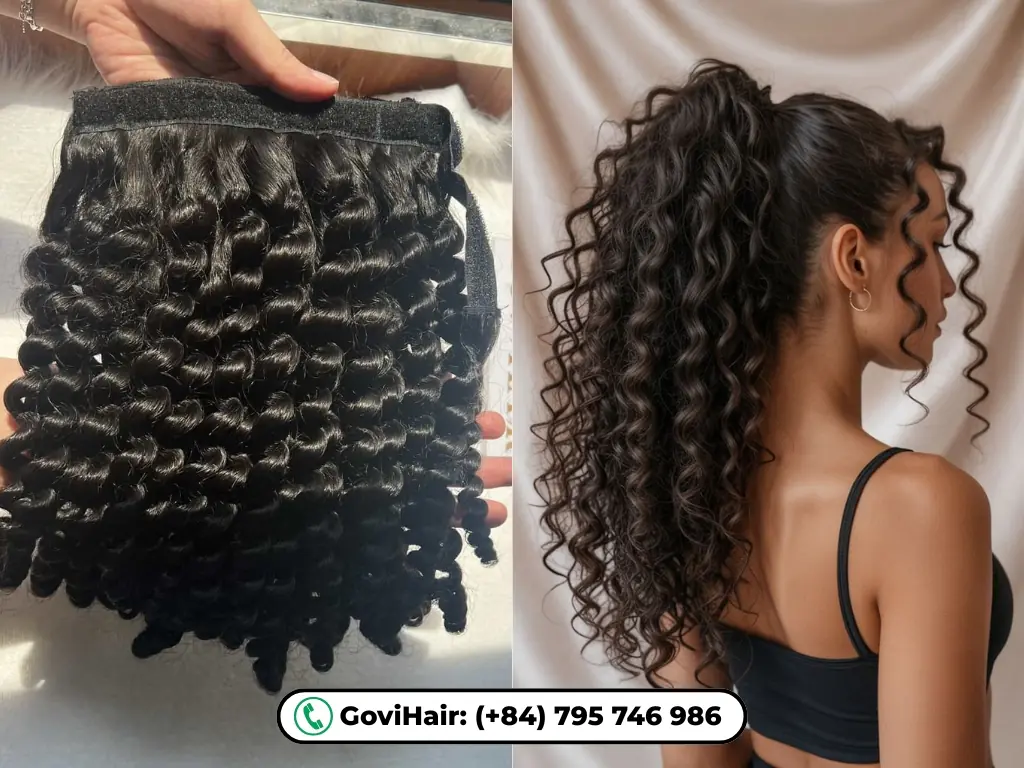 20 Inch Curly Natural Color Ponytail Hair Extensions 100% Human Hair 10 Curly Ponytail Hair Extensions Natural Color:Stunning Curly