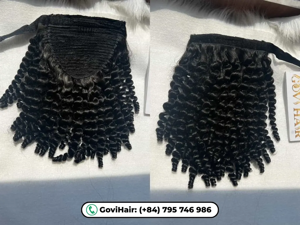 20 Inch Curly Natural Color Ponytail Hair Extensions 100% Human Hair 12 The flawless look of curly ponytail