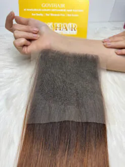 HD Lace Closure 4x4 Bone Straight 12 Inch #2/30 Ombre Color