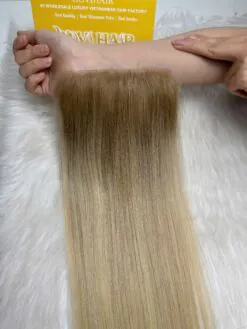 HD Lace Closure 4x4 Bone Straight 12 Inch Ombre Blonde Color