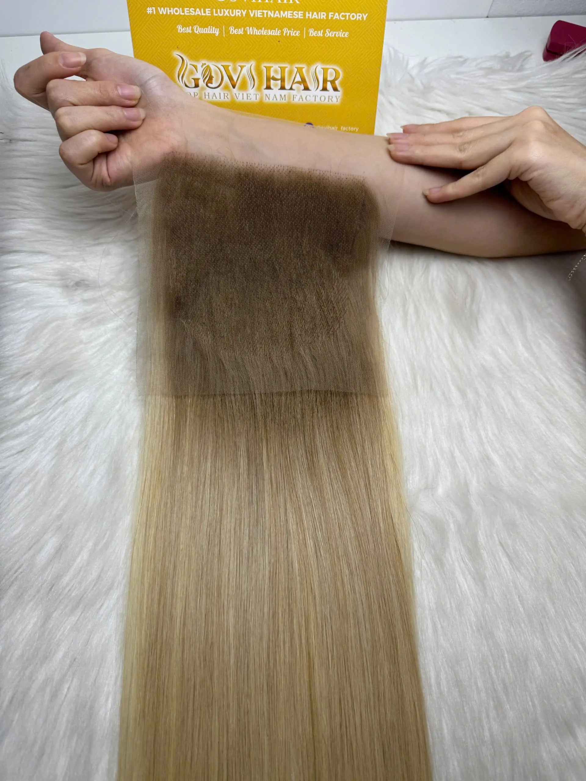 HD Lace Closure 4x4 Bone Straight 12 Inch Ombre Blonde Color Human Hair 4 HD Lace Closure 4x4 Bone Straight 12 Inch Ombre Blonde