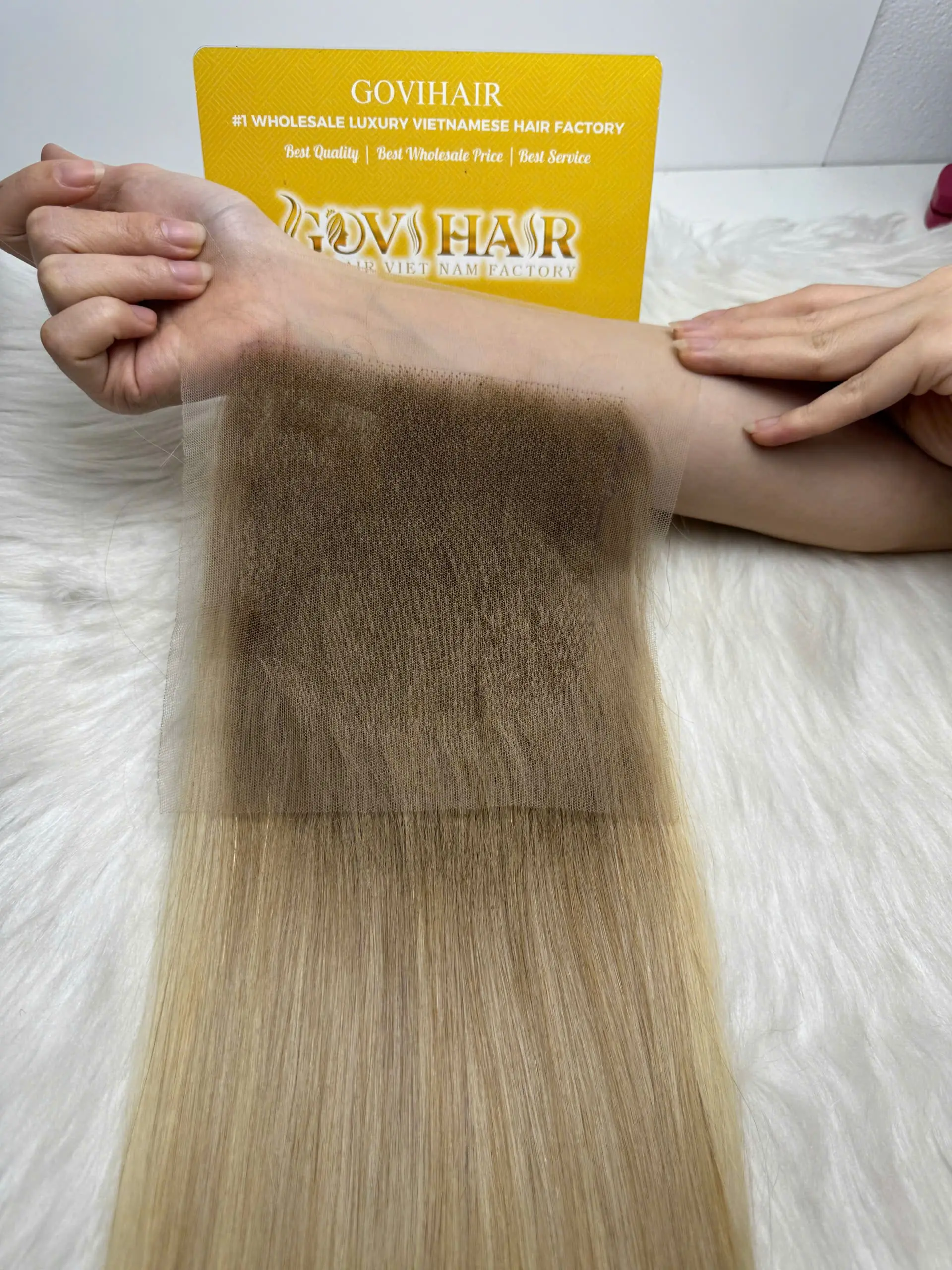 HD Lace Closure 4x4 Bone Straight 12 Inch Ombre Blonde Color Human Hair 2 HD Lace Closure 4x4 Bone Straight 12 Inch Ombre Blonde