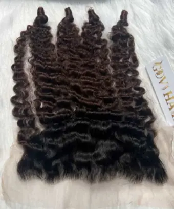 HD Lace Frontal 13x4 Human Hair Burmese Curly Ombre Color 20 Inch