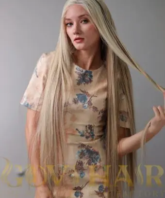 Human Hair Closure wig 5*5 HD Lace Bone straight Mix Piano Blonde color