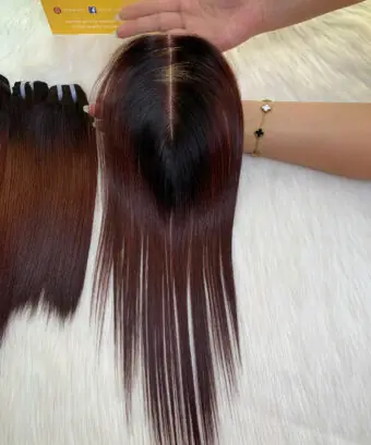 lace 2_6 closure - ombre brown color