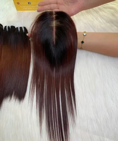 lace 2_6 closure - ombre brown color