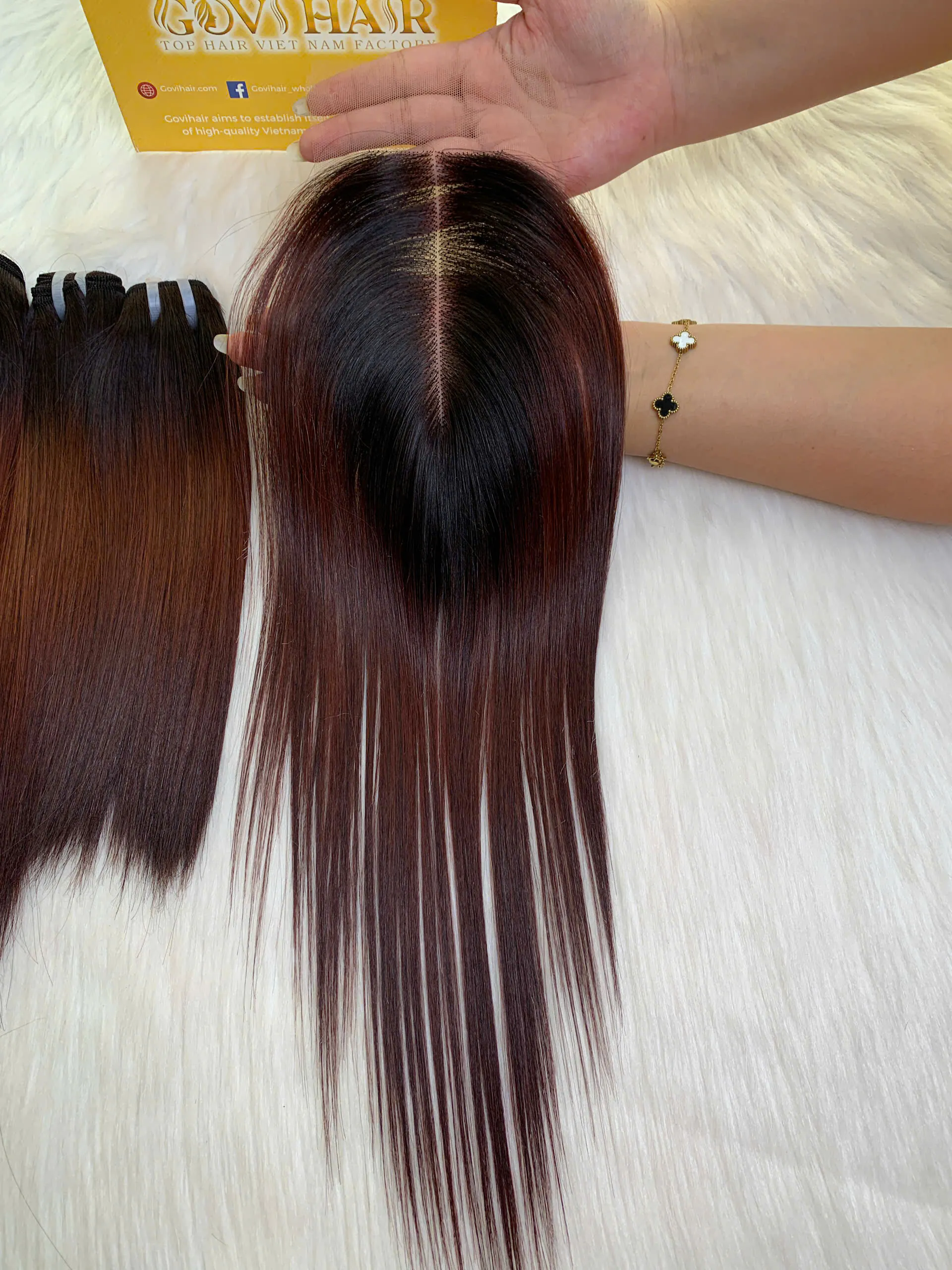 lace 2_6 closure - ombre brown color