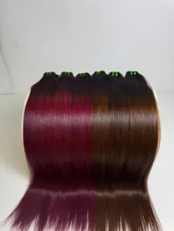 26 Inch Ombre Burgundy Color Bone Straight Machine Weft Hair Extensions