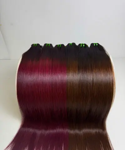 26 Inch Ombre Burgundy Color Bone Straight Machine Weft Hair Extensions