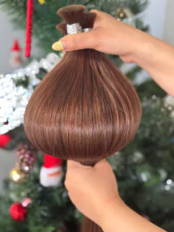 Bulk Human Hair for Braiding 26 Inch #5 Light Brown Color