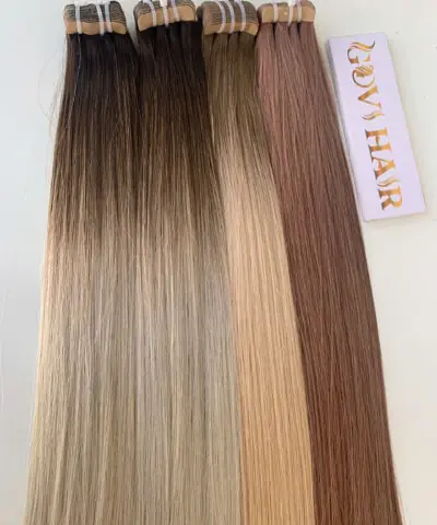 24 Inch Straight Scandinavian Blonde Color Human Hair Tape In Extensions 5 Tape In Extensions Human Hair Mix Scandivian Blonde Vietnamese Hair