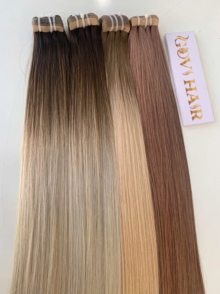Tape In Extensions Human Hair Mix Scandivian Blonde Vietnamese Hair