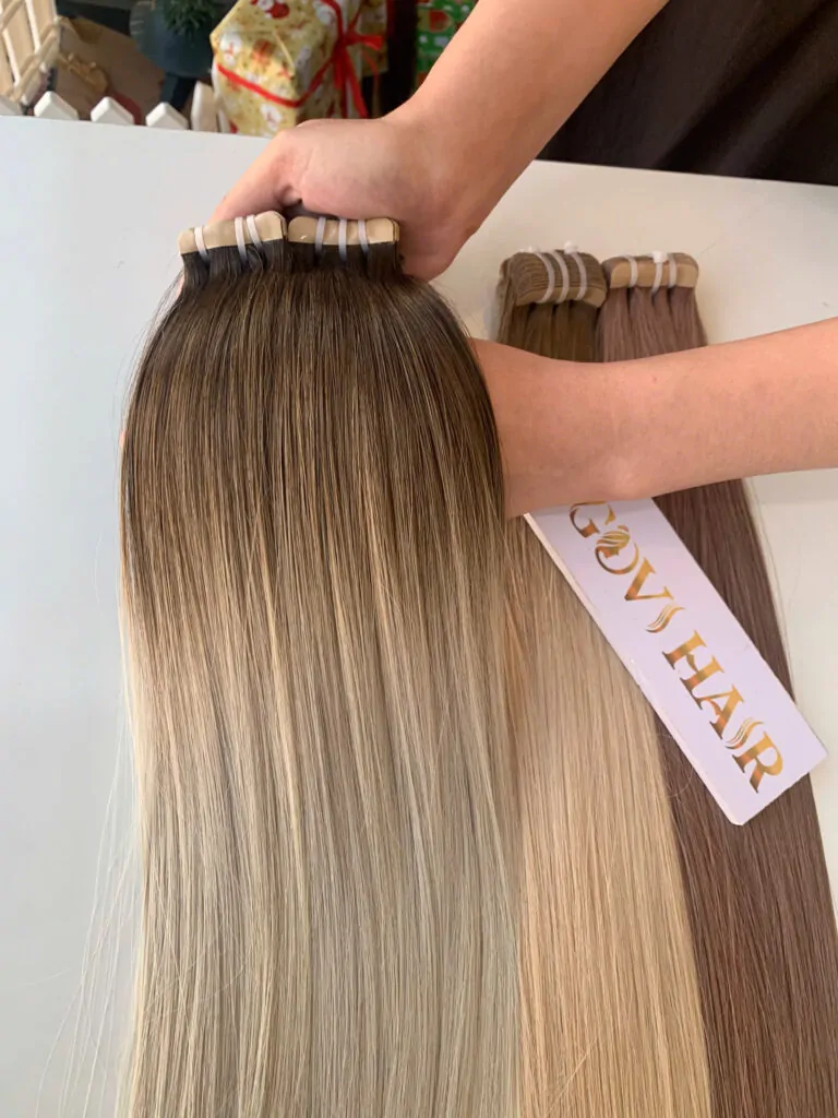 Tape In Extensions Human Hair Mix Scandivian Blonde Vietnamese Hair