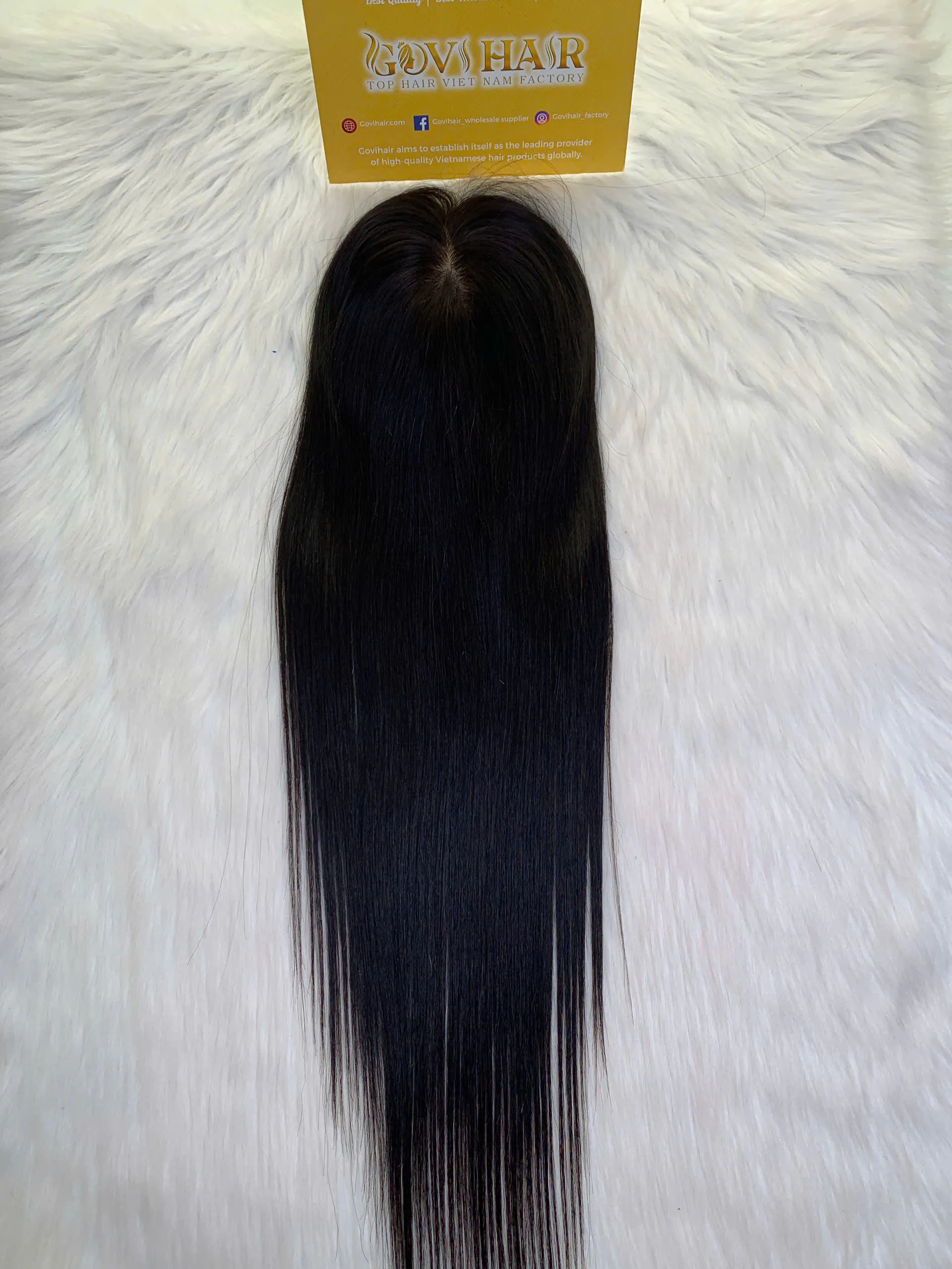 130 Density Human Hair Topper Lace 5x5 Natural Color - Image 2