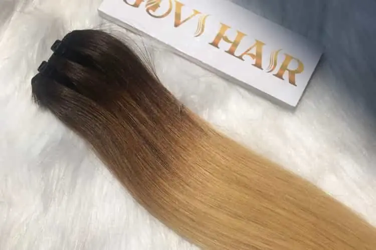 Weft Bone Straight Hair Ombre Arctic Blonde Color at Govihair
