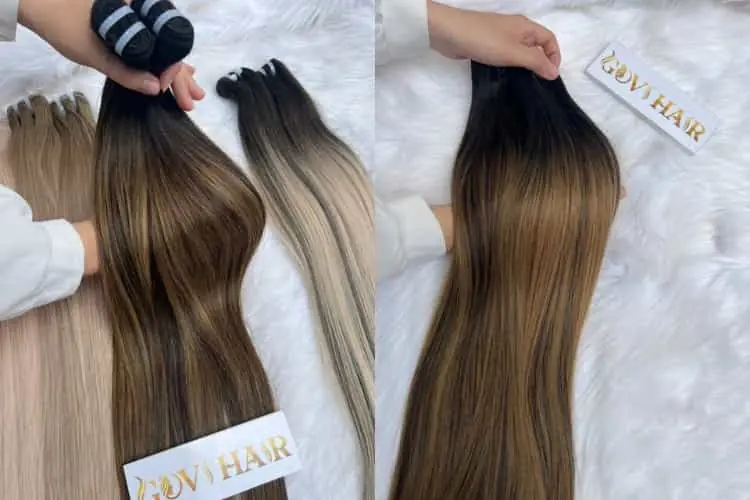 Weft Hair Extensions Bone Straight Dubai Color Vietnamese Hair