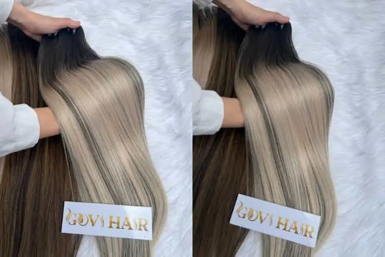 Weft Hair Extensions Bone Straight Scandinavian Color Vietnamese Hair Weft Hair Extensions Bone Straight Scandinavian Color Vietnamese Hair