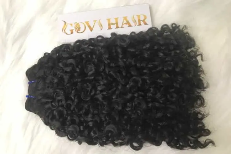 Weft Hair Curly #1B Natural Color Vietnam Hair