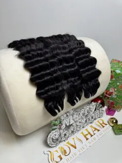 weft hair - deep cur - black