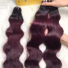 Machine Weft Hair Extensions Ombre Red Brown Color 5 Weft Hair Extensions Ombre Red Brown Color