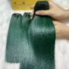 weft - silky straight - green color