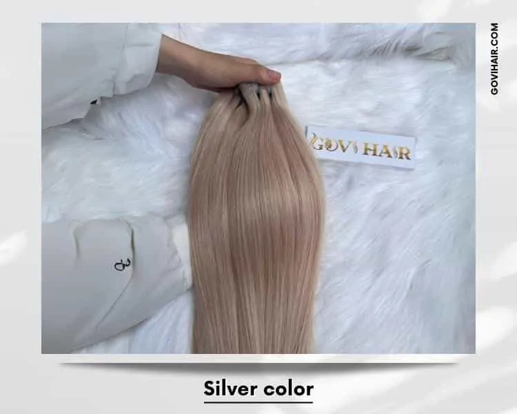 Silver color Vietnamese hair Silver color Vietnamese hair