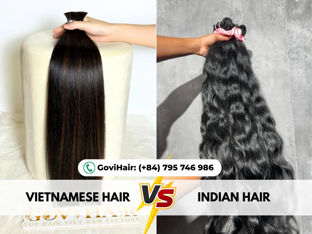 Vietnamese hair being minimally processed and Indian hair often chemically treated.