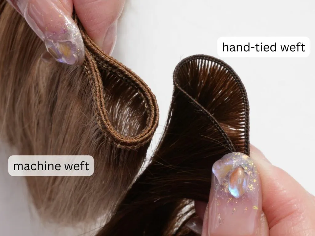 Machine weft vs hand-tied weft 