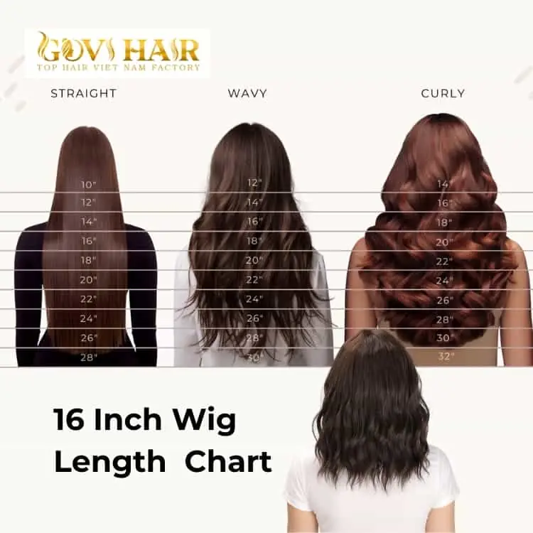 16 inch wig length chart