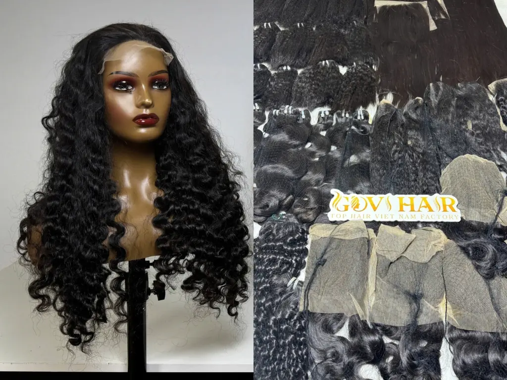 Curly Vietnamese hair features defined, long-lasting curls with excellent shape retention