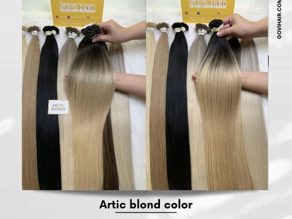 Arctic blonde Vietnamese hair delivers an ultra-light icy tone