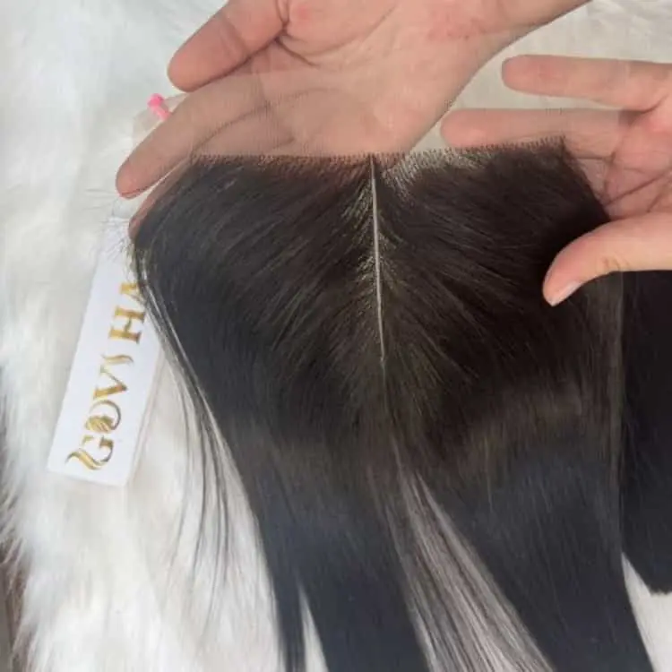 Hand-tied Weft Hair Extensions Lace Closure