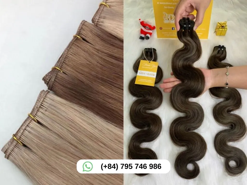 Comparison of lightweight hand tied wefts and voluminous machine wefts