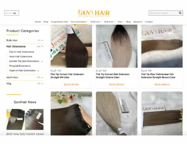 Buy vietnamese hair from Govihair at website