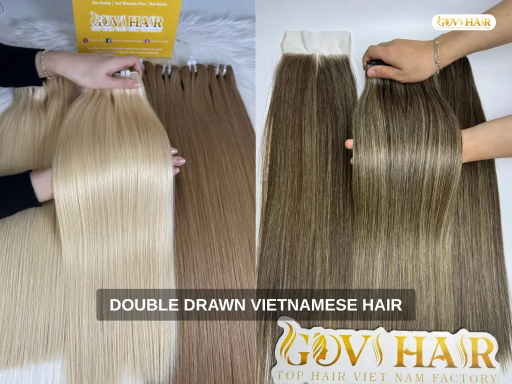 Double drawn Vietnamese hair bundles from Govihair
