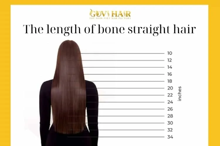 The length of bone straight hair Length of Hair Extensions chart