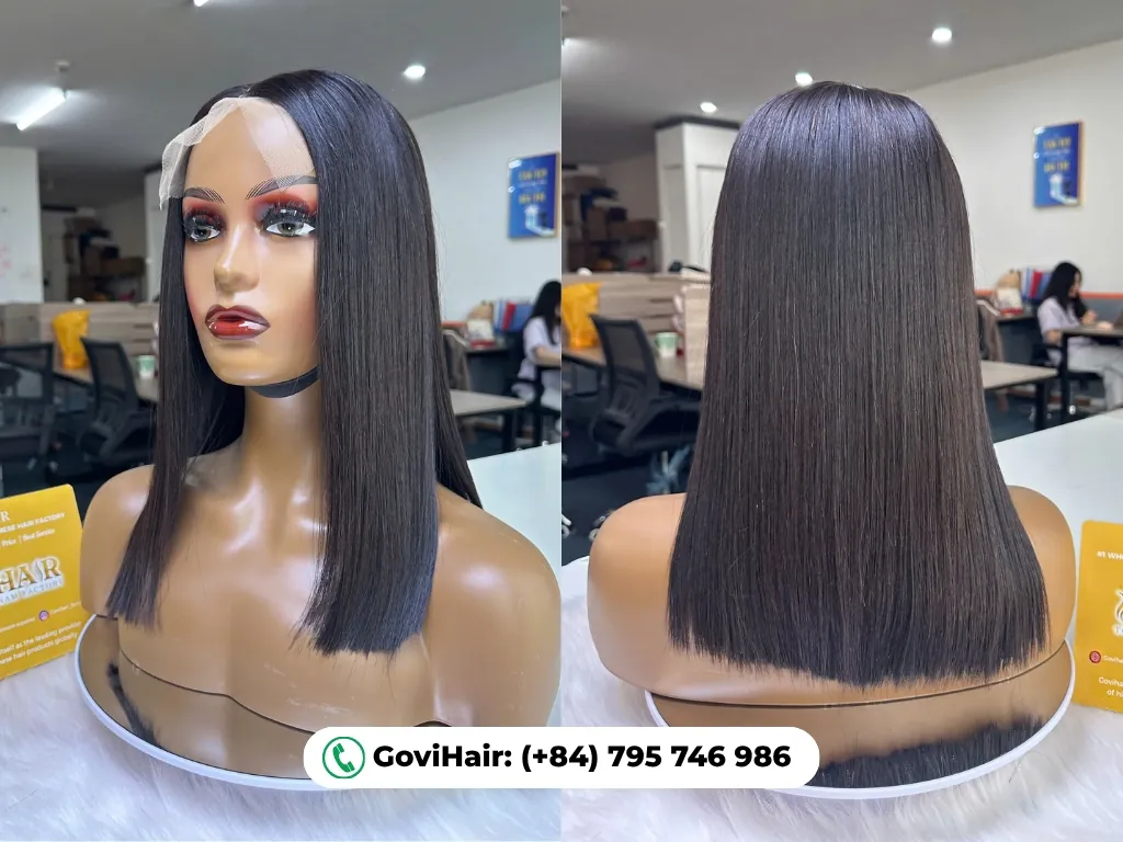 Bone straight wigs feature ultra-sleek, pin-straight strands with a glossy finish