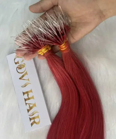 f tip hair extensions red color