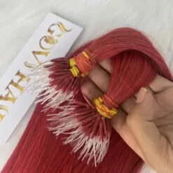 f tip hair extensions red color human hair