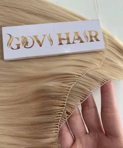 Feather weft hair extensions 613 color