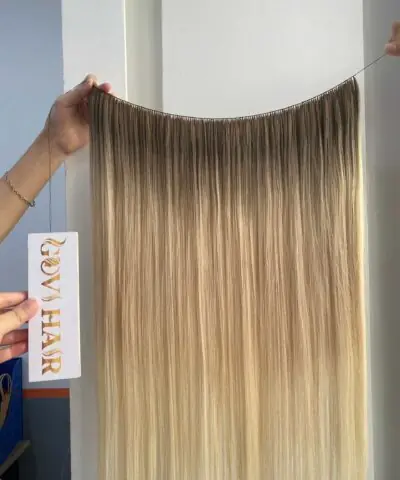 feather weft hair extension ombre blonde color vietnam hair