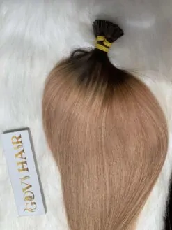 Flat tip hair extension ombre color 1b mix 8 Vietnamese hair