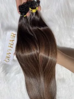 flat tip vietnamese hair extension straight brown color