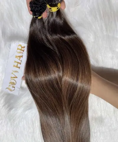 flat tip vietnamese hair extension straight brown color