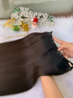 halo hair extensions 4 dark brown color